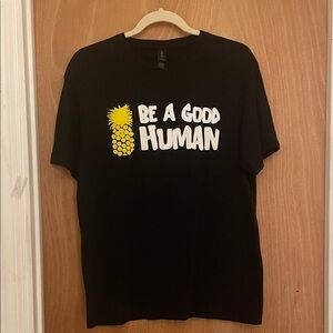 Gildan Black Tee with Yellow Pineapple Graphic